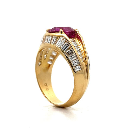 2.71 Pink Sapphire & Diamond Cocktail Ring in 18k