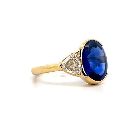 4.30 Cabochon Sapphire Ring in 18k Yellow Gold