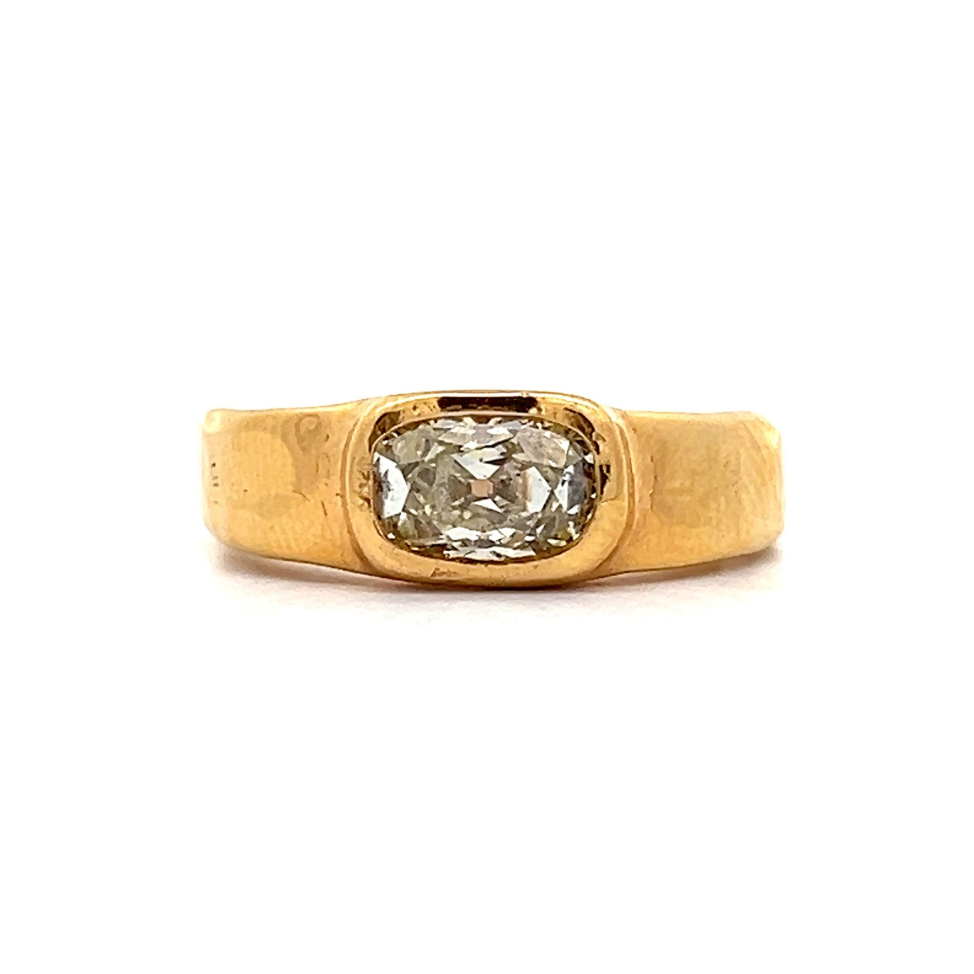 1.50 Minimalist Engagement Ring in 22k Yellow Gold