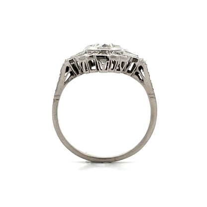 .92 Diamond Ballerina Halo Cocktail Ring in Platinum