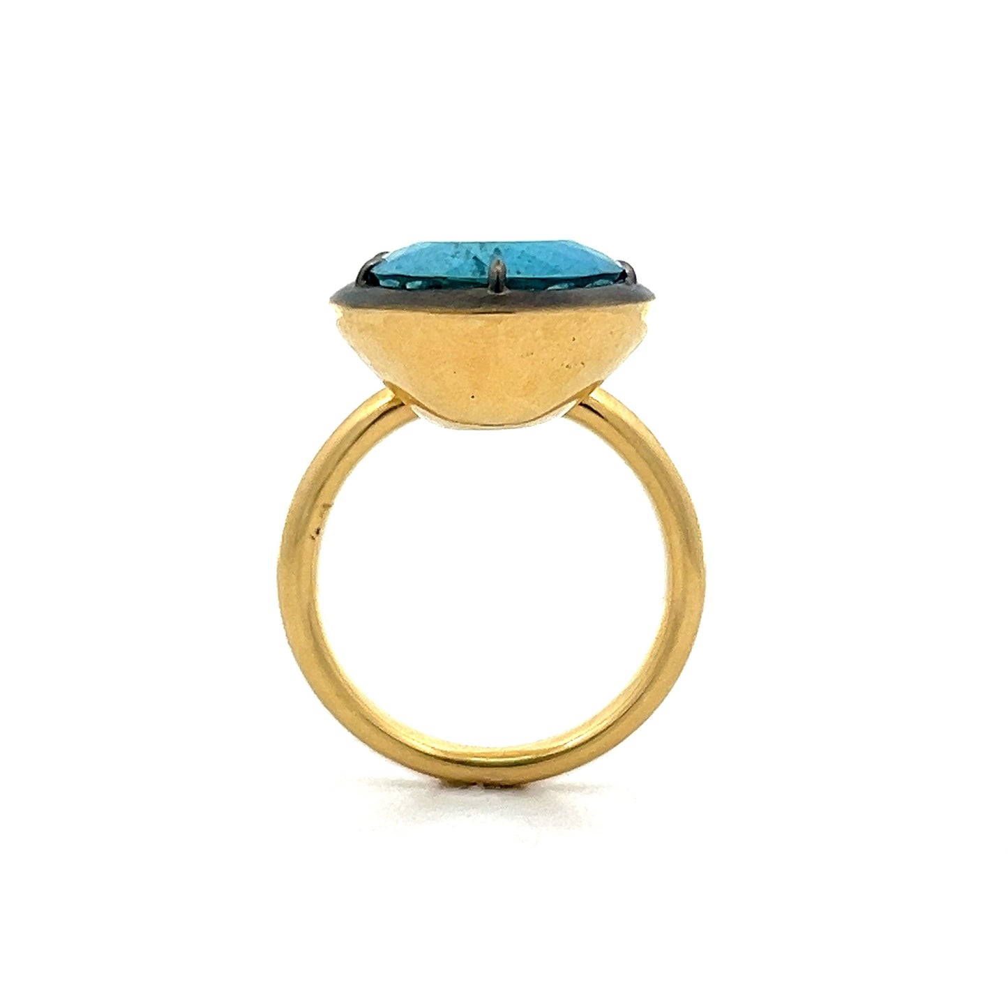 12.94 Vibrant Pear Aquamarine Statement Ring