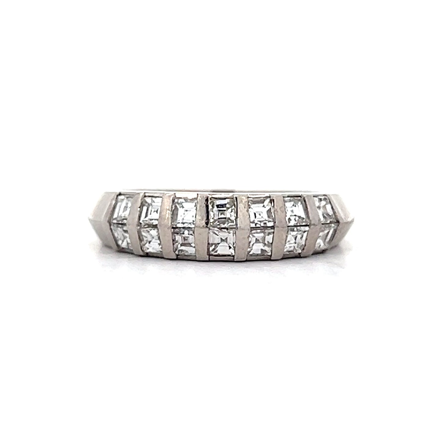 1.00 Asscher Cut Diamond Stacking Band in Platinum