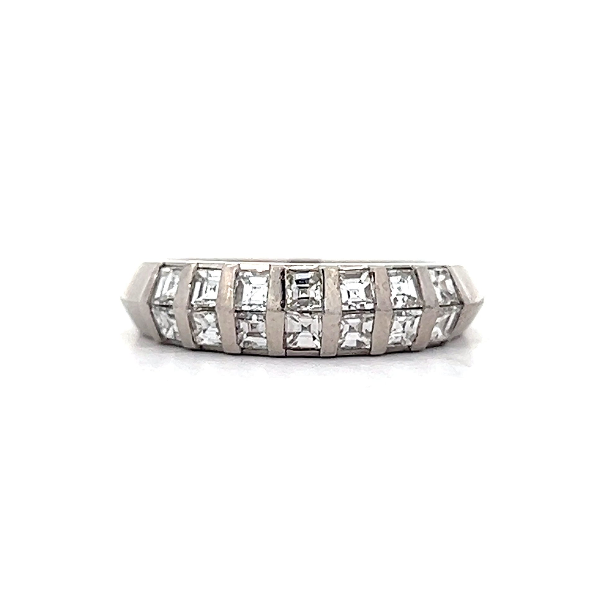 1.00 Asscher Cut Diamond Stacking Band in Platinum