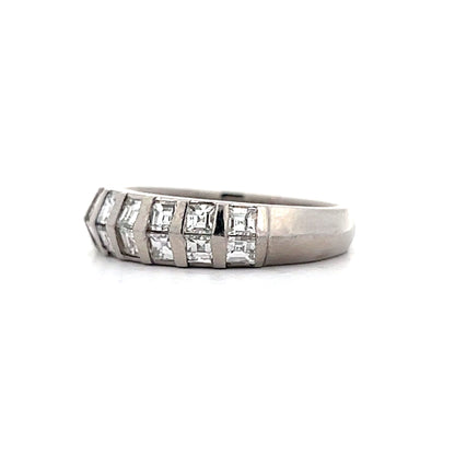 1.00 Asscher Cut Diamond Stacking Band in Platinum