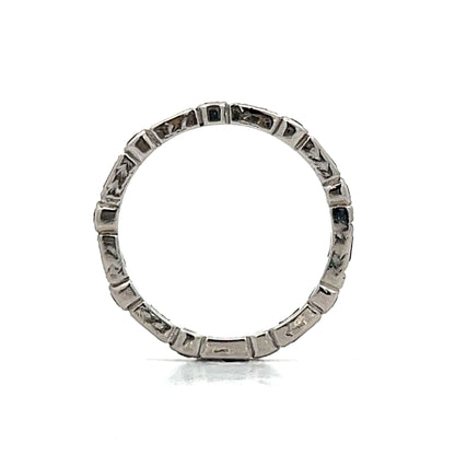 Bezel Set Diamond & Sapphire Band in Platinum