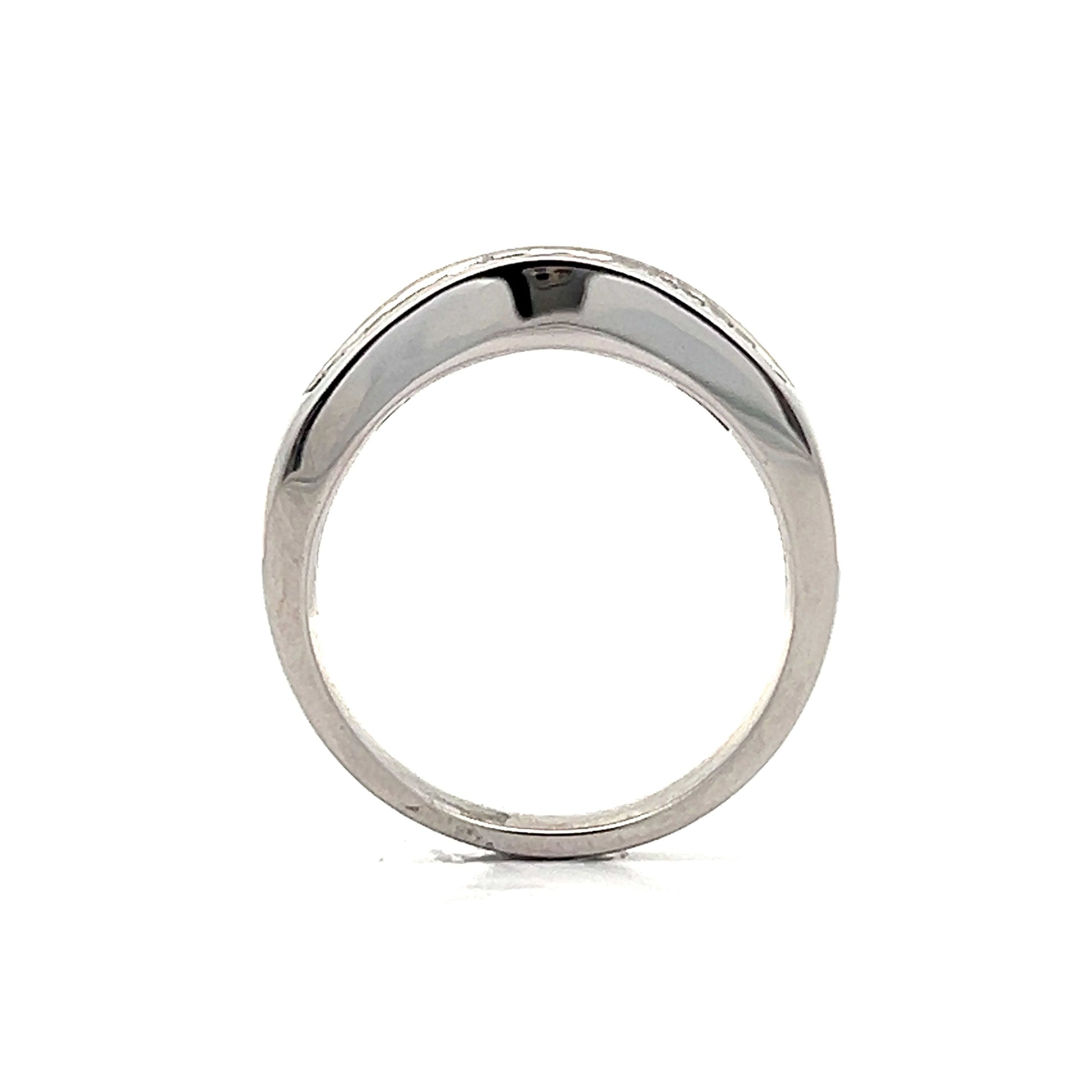 Contoured Tapered Baguette Diamond Band in White Gold – Filigree