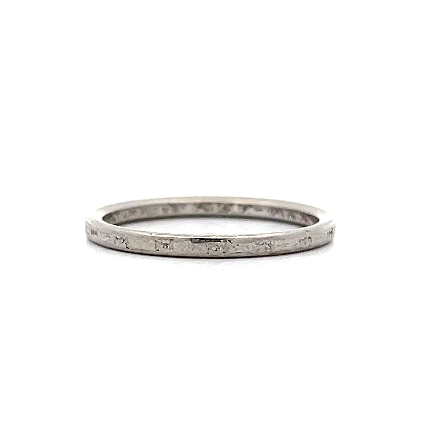 Antique Art Deco Textured Band in Platinum