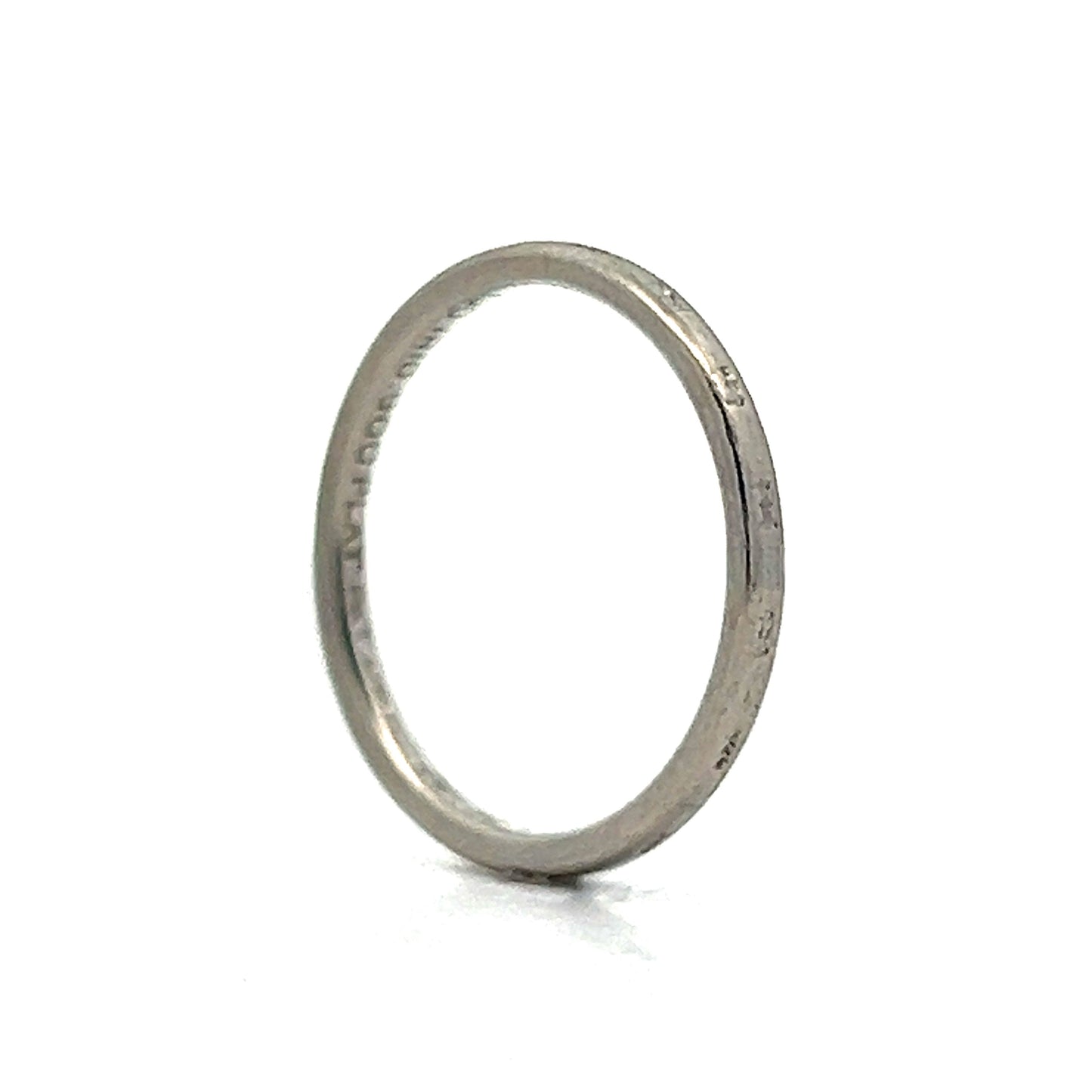 Antique Art Deco Textured Band in Platinum