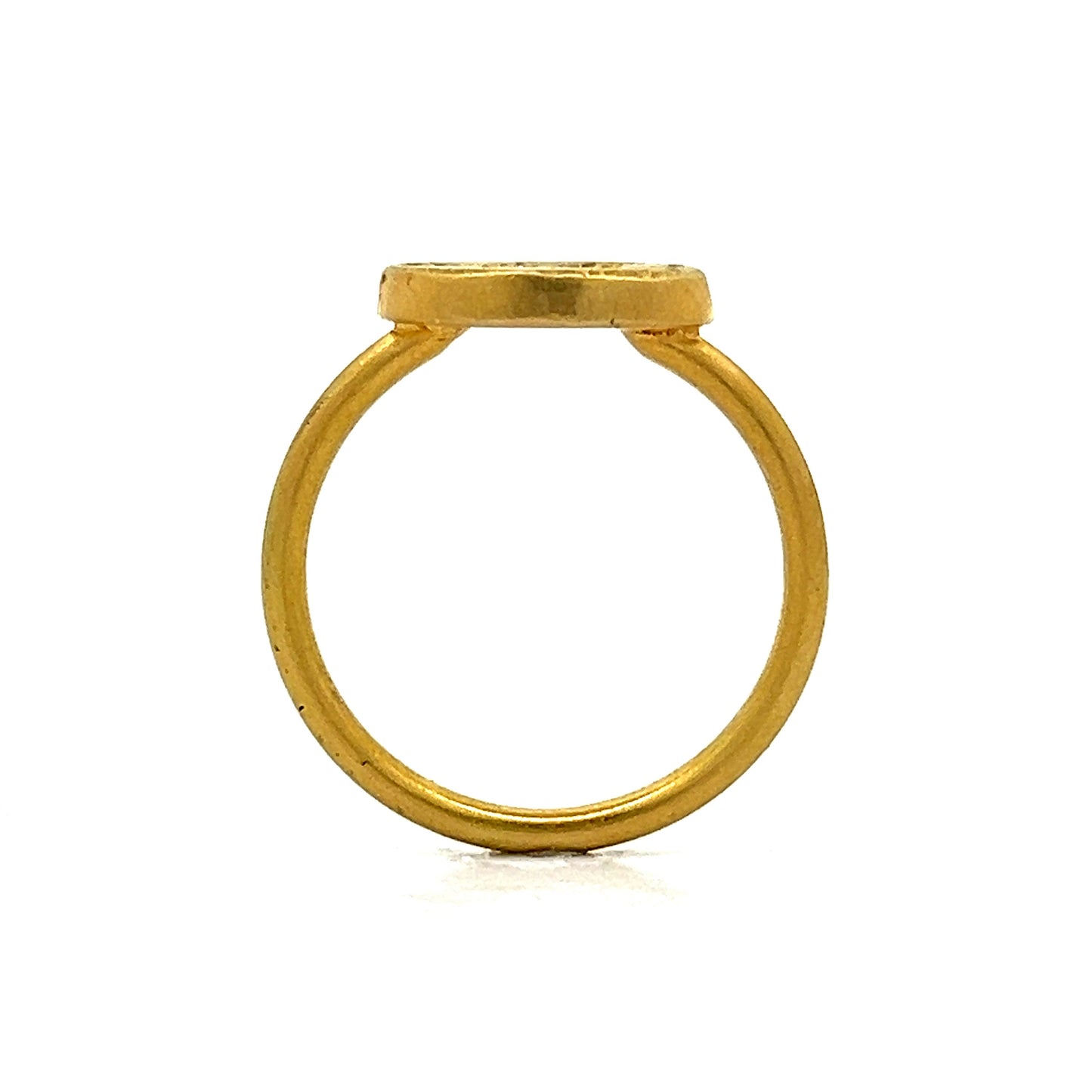 Egyptian Vulture Signet Ring in 18k Yellow Gold