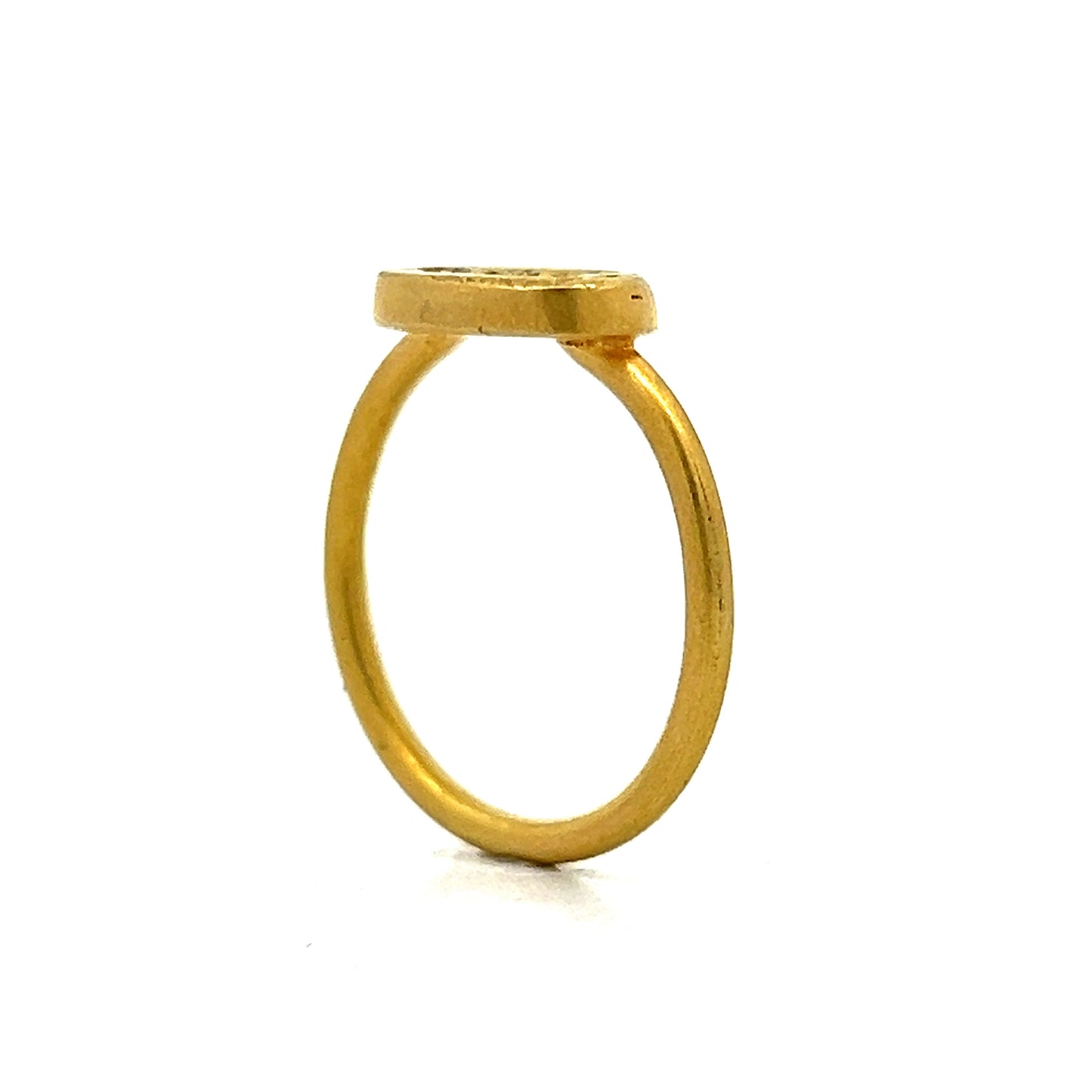 Egyptian Vulture Signet Ring in 18k Yellow Gold