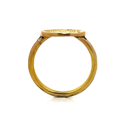 Roman Style Signet Stacking Ring in 18k Yellow Gold