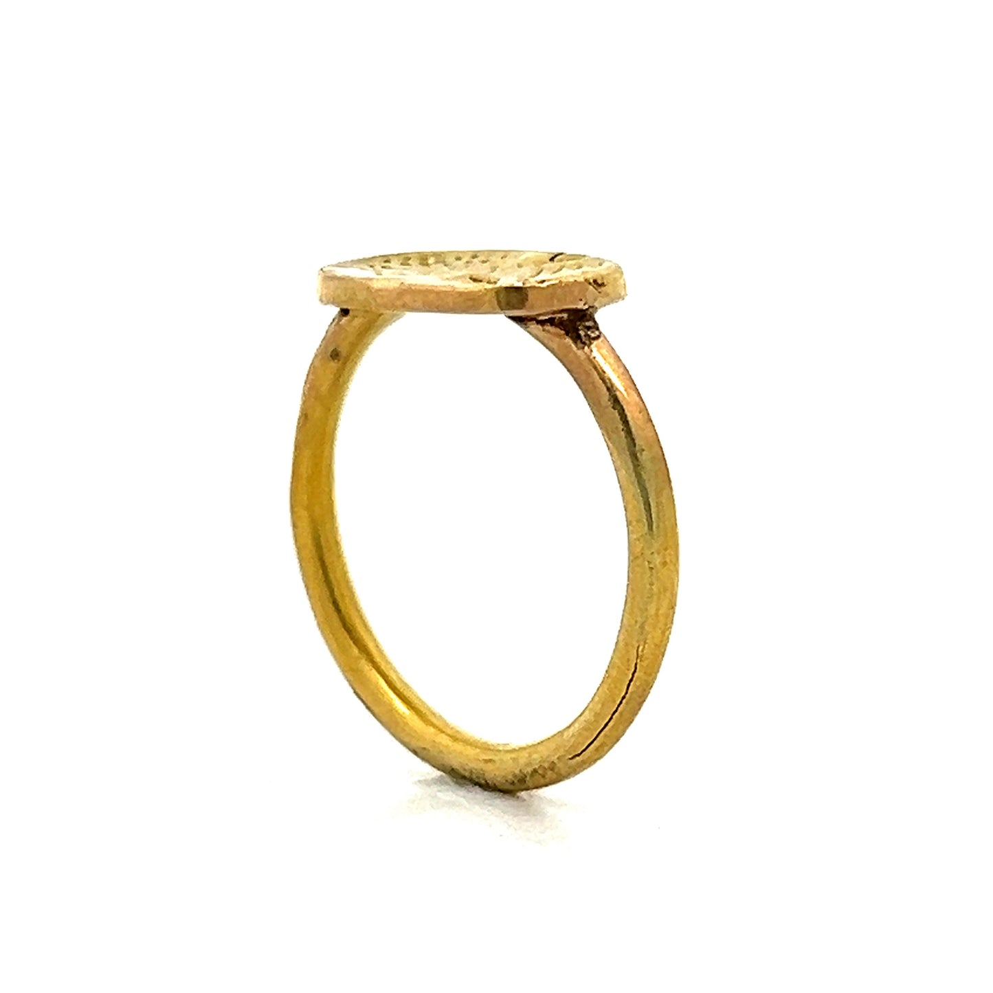 Roman Style Signet Stacking Ring in 18k Yellow Gold