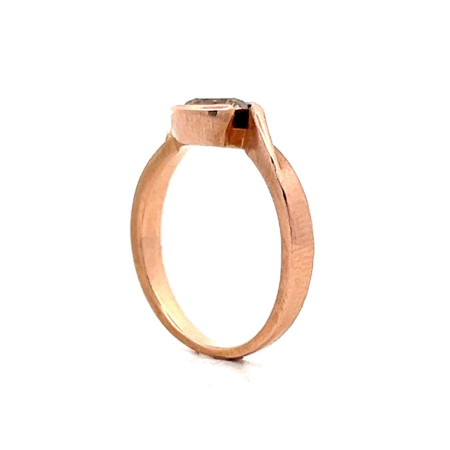 .55 Bezel Cognac Diamond Engagement Ring in Rose Gold