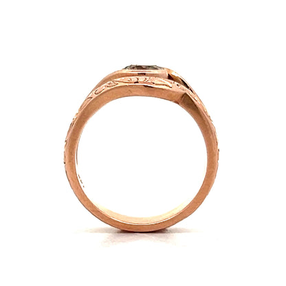 .55 Bezel Cognac Diamond Engagement Ring in Rose Gold