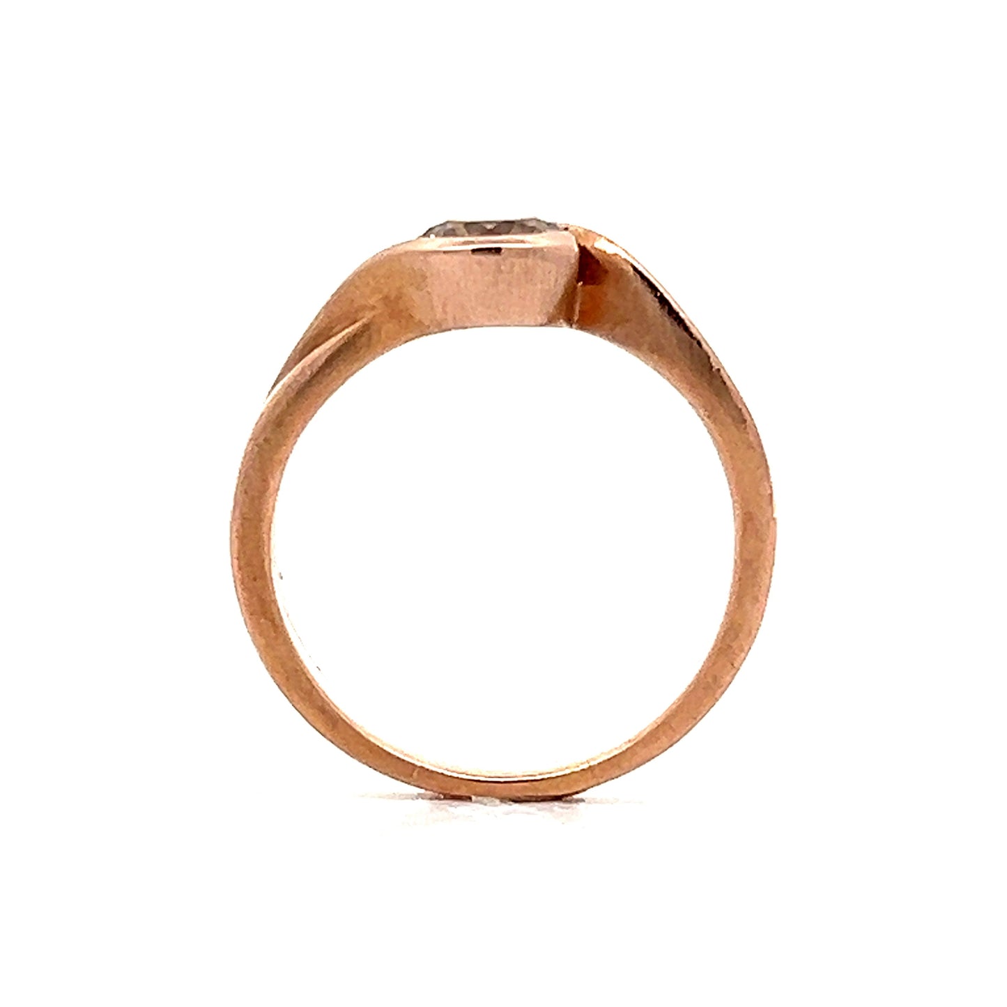 .55 Bezel Cognac Diamond Engagement Ring in Rose Gold