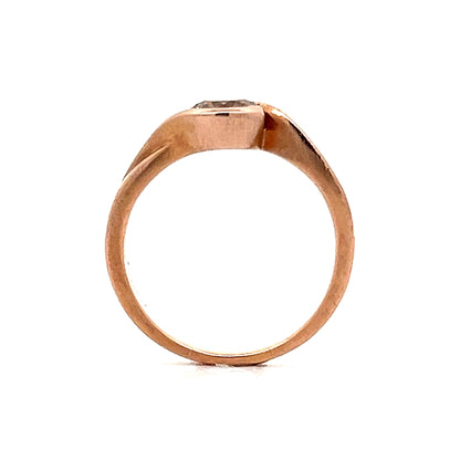 .55 Bezel Cognac Diamond Engagement Ring in Rose Gold