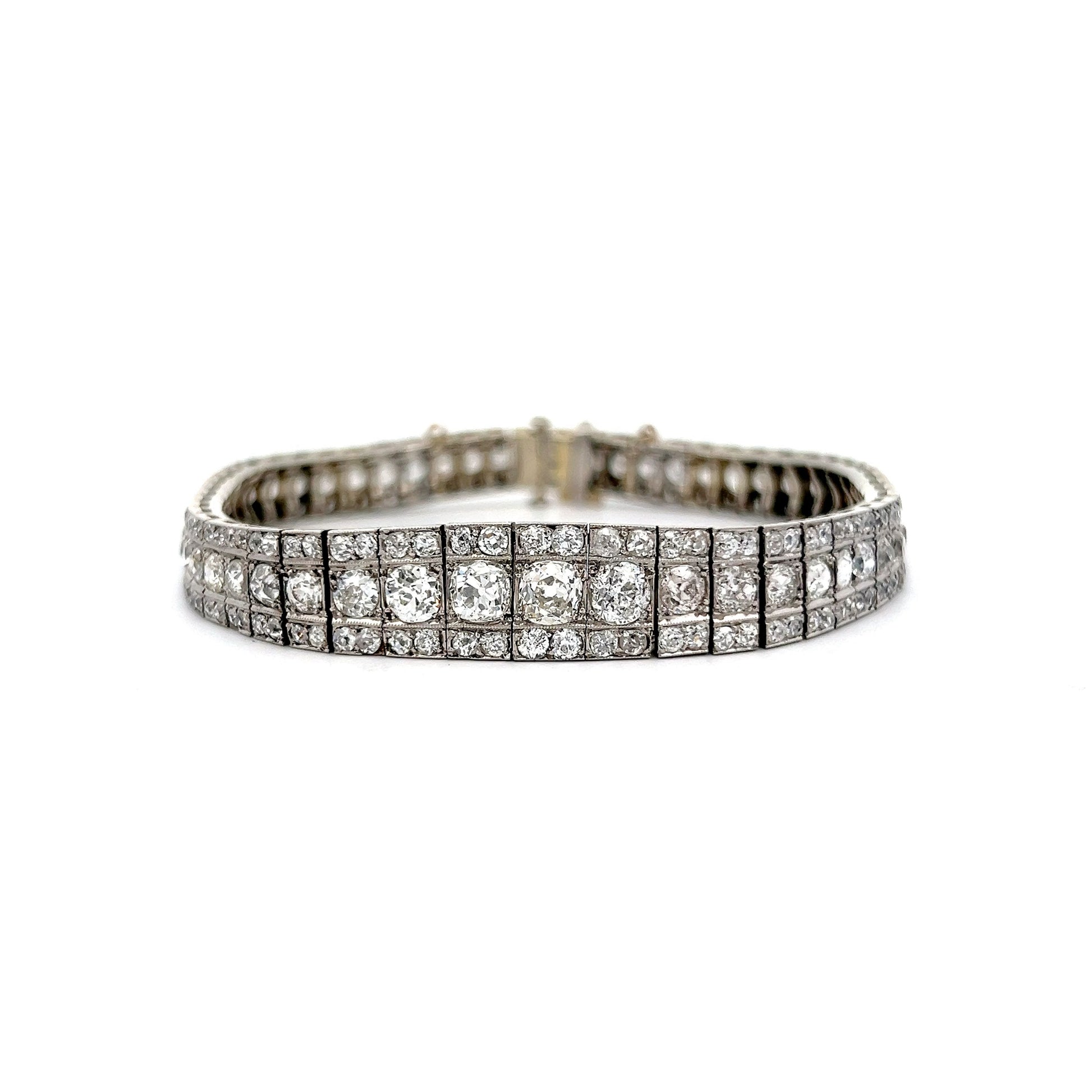 11.75 Antique Art Deco Diamond Bracelet in Platinum