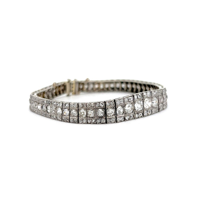 11.75 Antique Art Deco Diamond Bracelet in Platinum