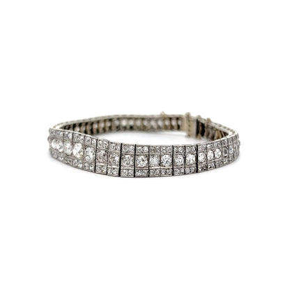 11.75 Antique Art Deco Diamond Bracelet in Platinum