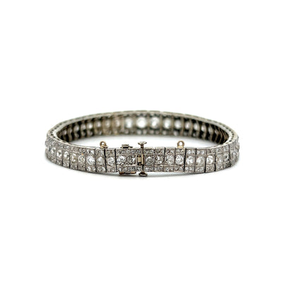 11.75 Antique Art Deco Diamond Bracelet in Platinum