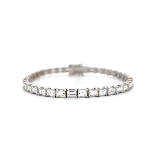 7.70 Emerald Cut Tennis Bracelet in 14k White Gold