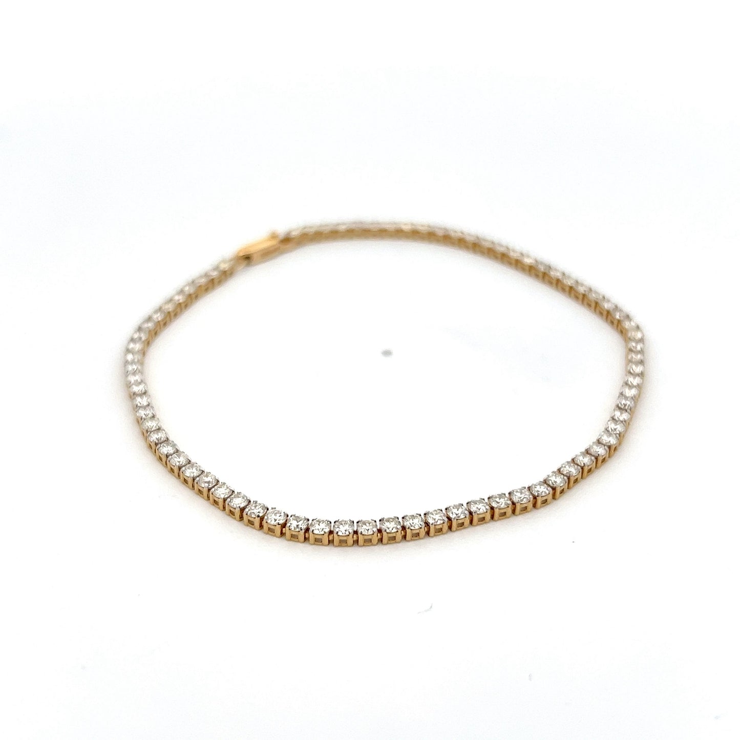 3.00 Round Diamond Tennis Bracelet in 14k Yellow Gold