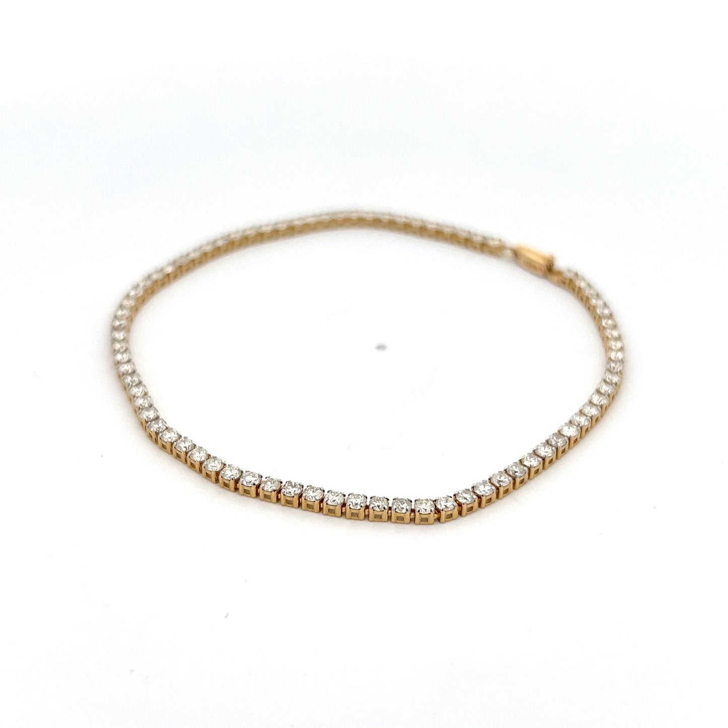 3.00 Round Diamond Tennis Bracelet in 14k Yellow Gold