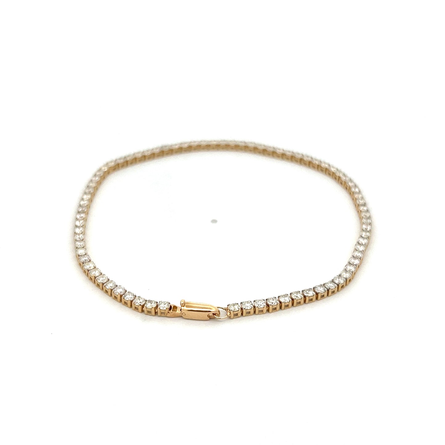 3.00 Round Diamond Tennis Bracelet in 14k Yellow Gold