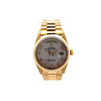 Rolex Day-Date President with Jubilee Arabic Dial REF 18038 in 18k Yellow Gold