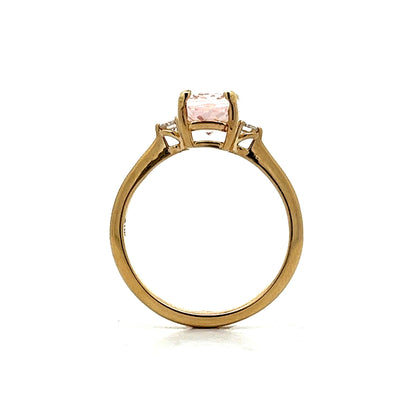 1.75 Oval Cut Morganite in 14k Yellow Gold