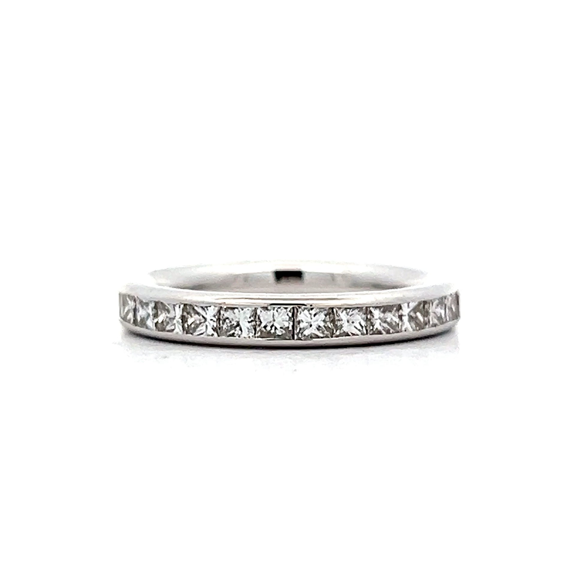 .96 Princess Cut Diamond Band in 18k White Gold