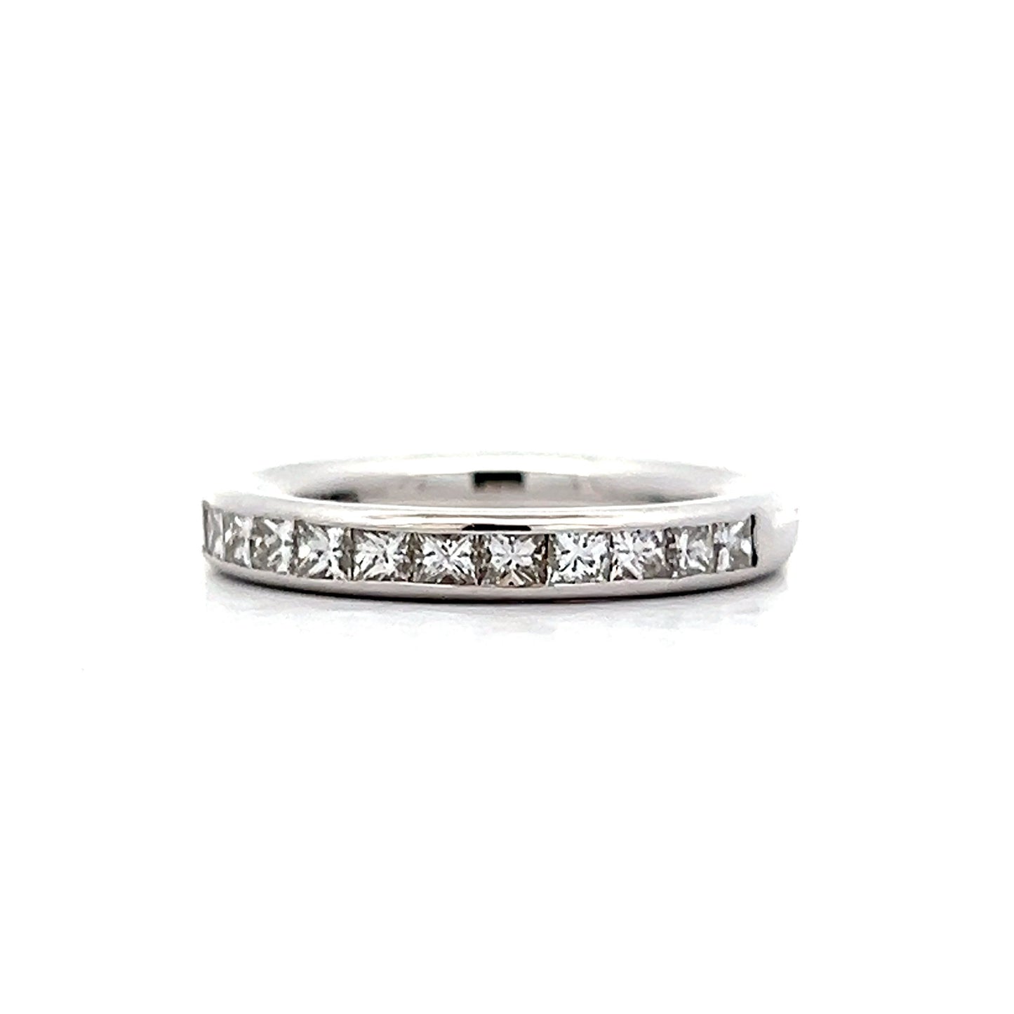 .96 Princess Cut Diamond Band in 18k White Gold