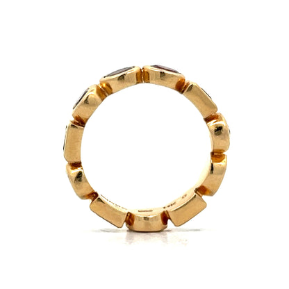 1.56 Bezel Garnet Eternity Band in 14k Yellow Gold