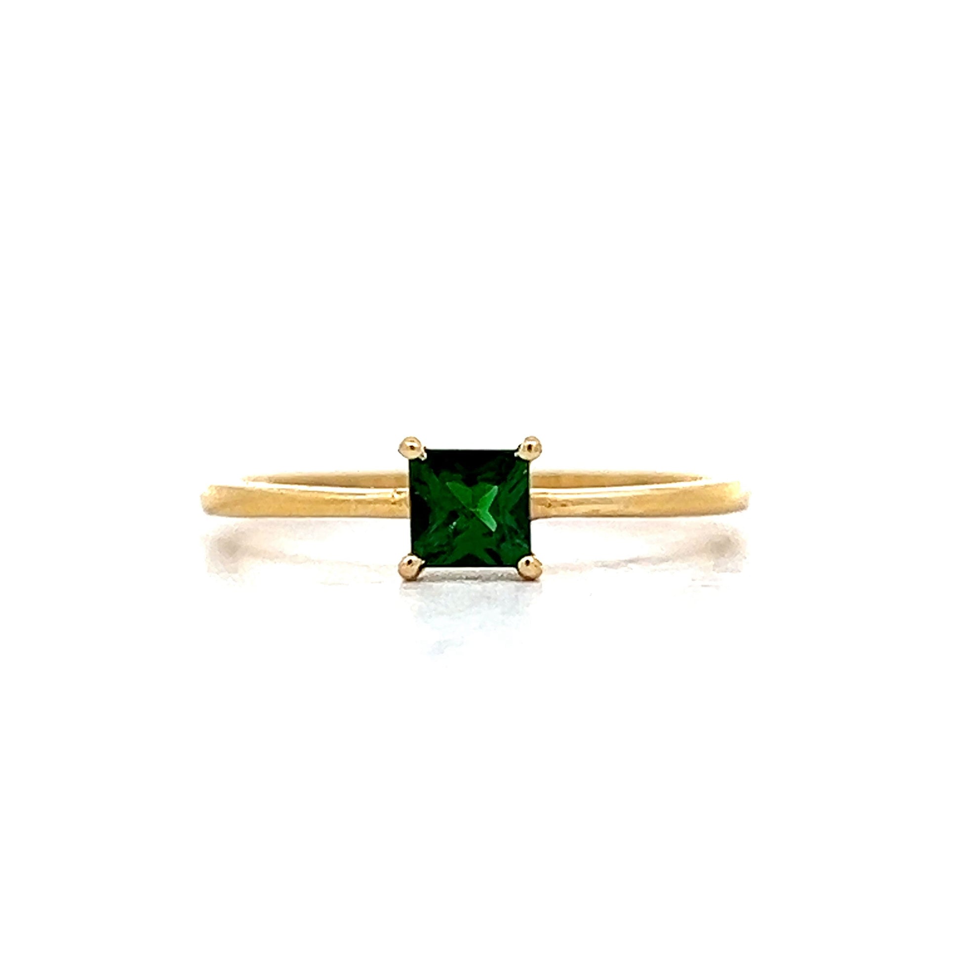 .30 Solitaire Tsavorite Garnet in 18k Yellow Gold