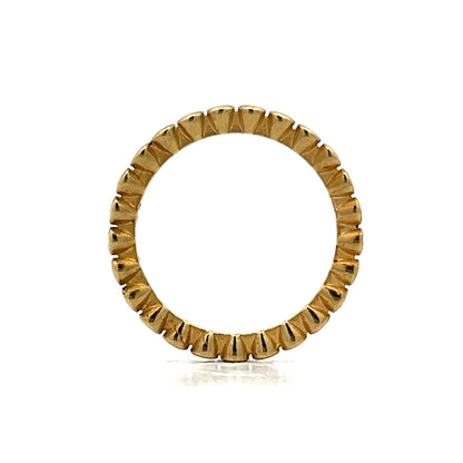 Textured Bead Band in 18k Yellow Gold