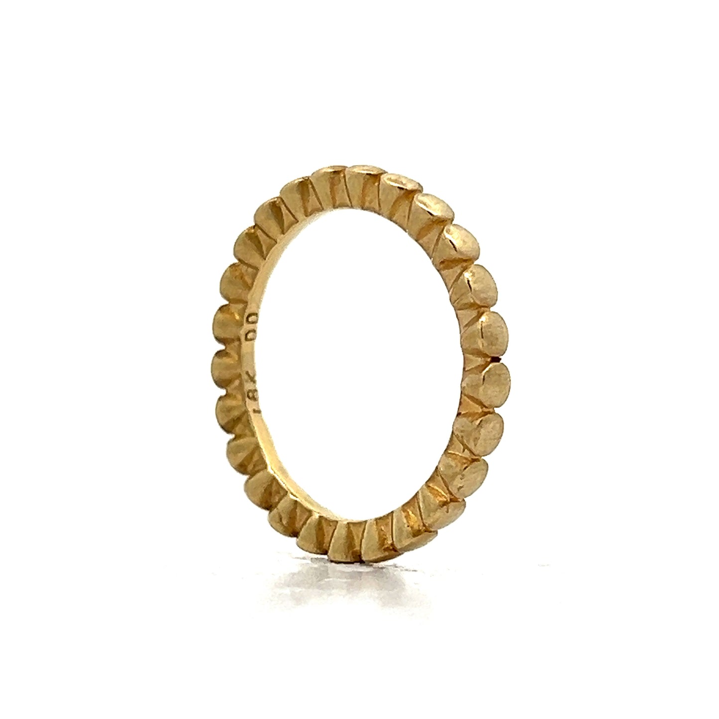 Textured Bead Band in 18k Yellow Gold