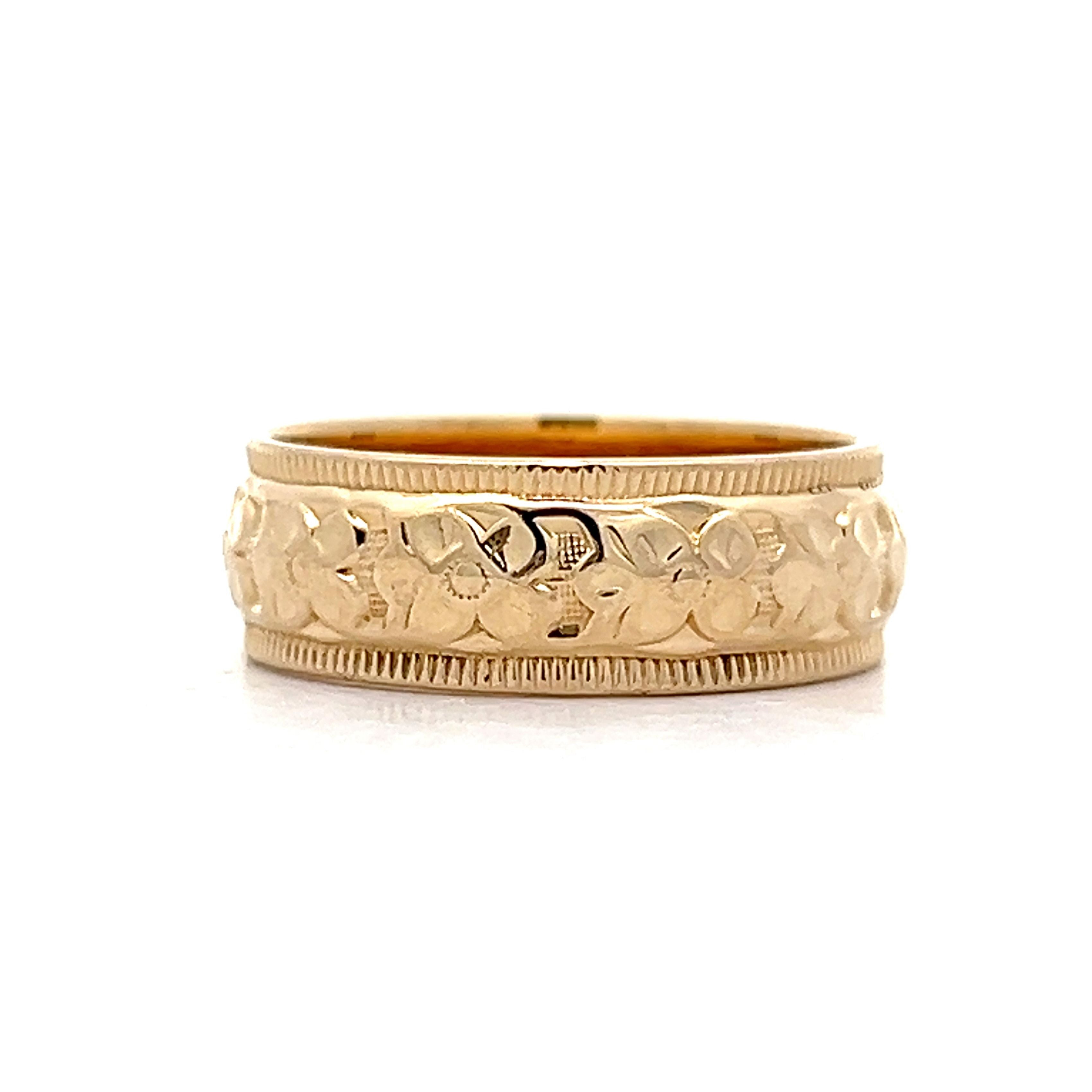 Vintage 1950's Orange Blossom Band in 14k Yellow Gold – Filigree