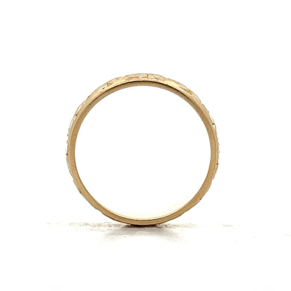 Vintage 1950's Orange Blossom Band in 14k Yellow Gold