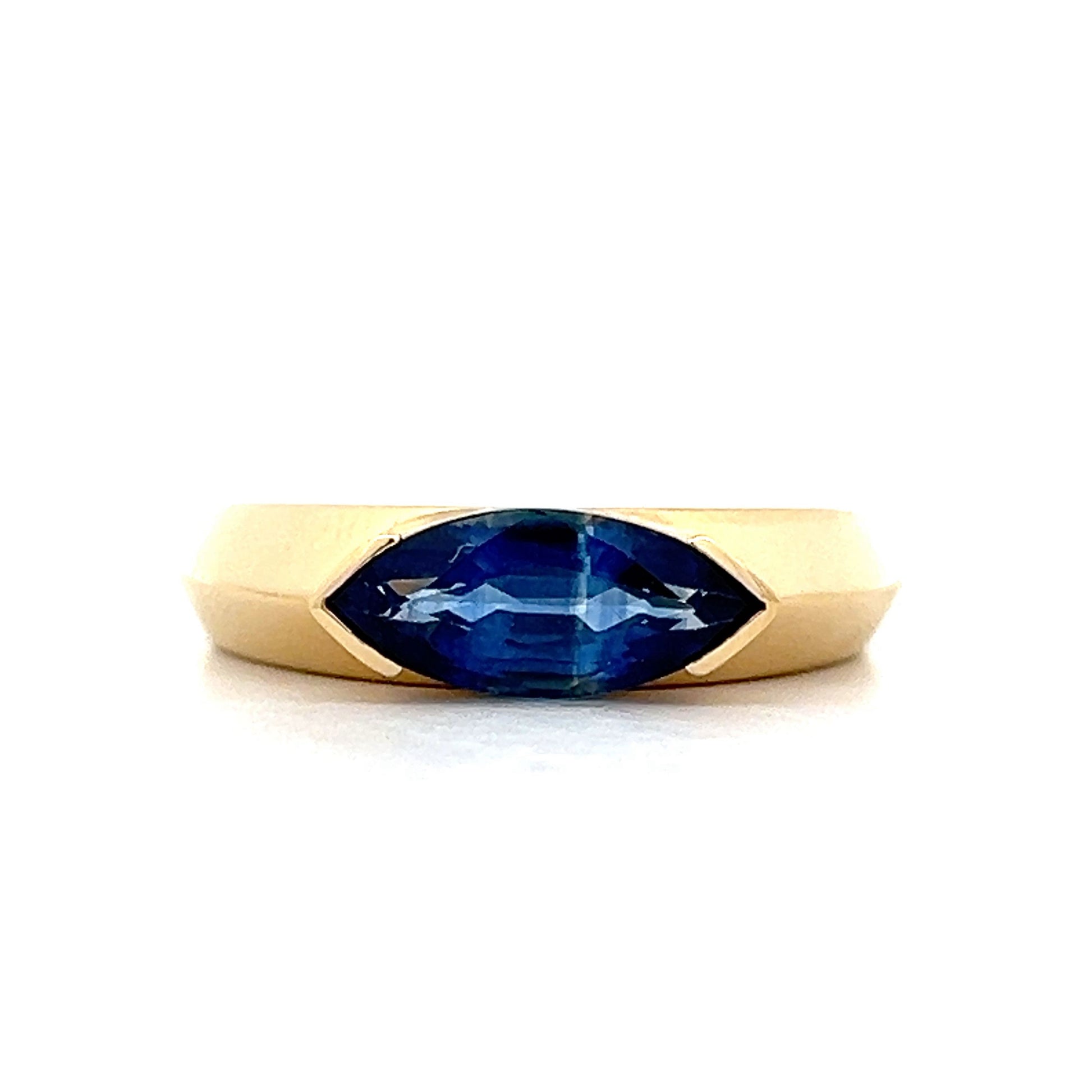 2.25 East/West Marquise Sapphire in 18k Yellow Gold