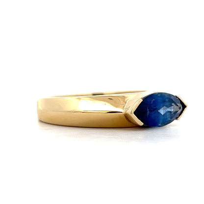 2.25 East/West Marquise Sapphire in 18k Yellow Gold