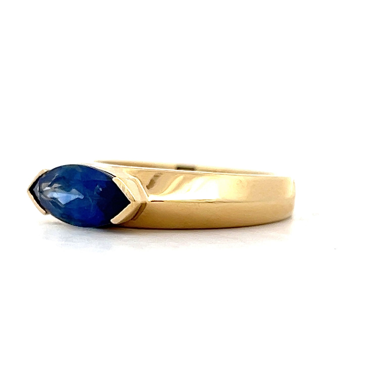 2.25 East/West Marquise Sapphire in 18k Yellow Gold