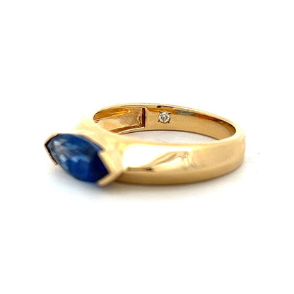 2.25 East/West Marquise Sapphire in 18k Yellow Gold