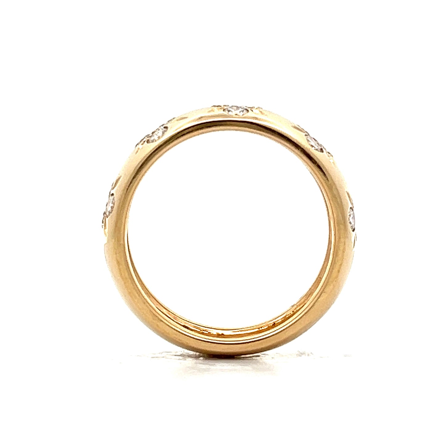 7mm Wide Diamond Floral Band in 14k Yellow Gold