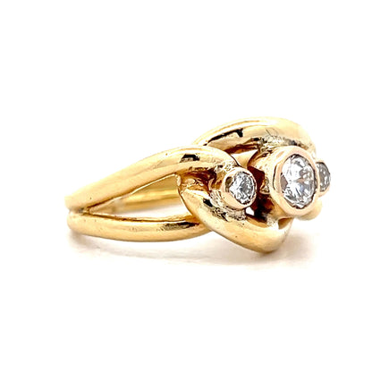 .48 Diamond Knot Ring in 18k Yellow Gold