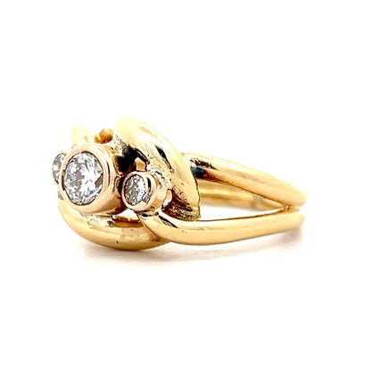 .48 Diamond Knot Ring in 18k Yellow Gold