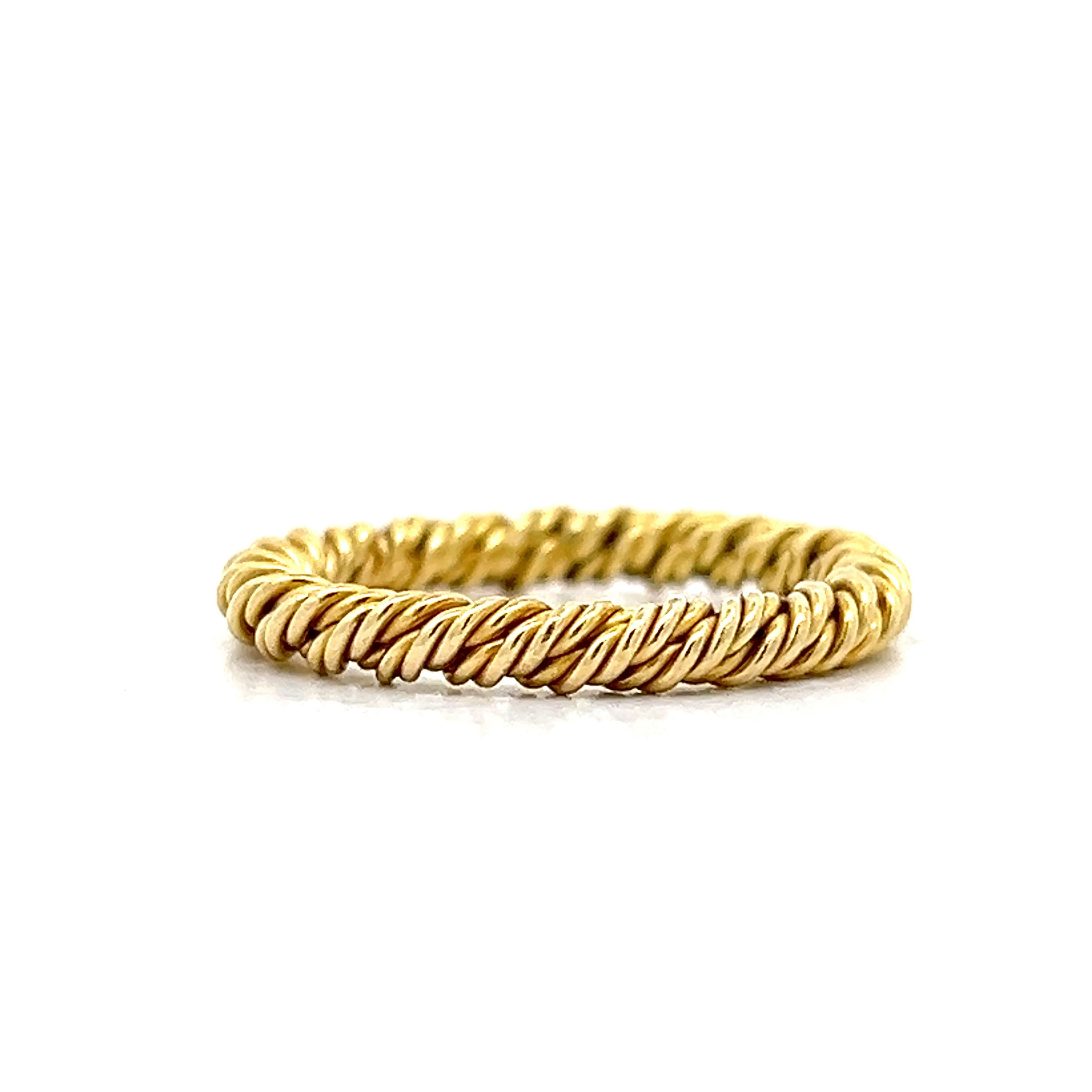 Textured Twisted Rope Stacking Ring in 18k – Filigree Jewelers