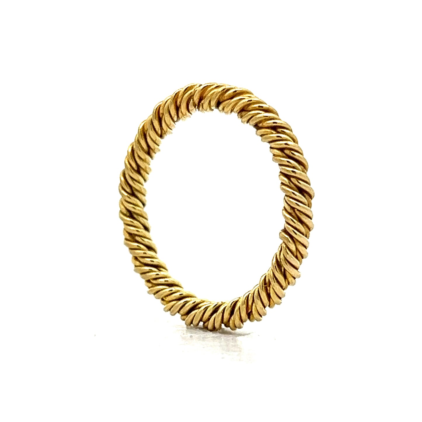 Textured Twisted Rope Stacking Ring in 18k