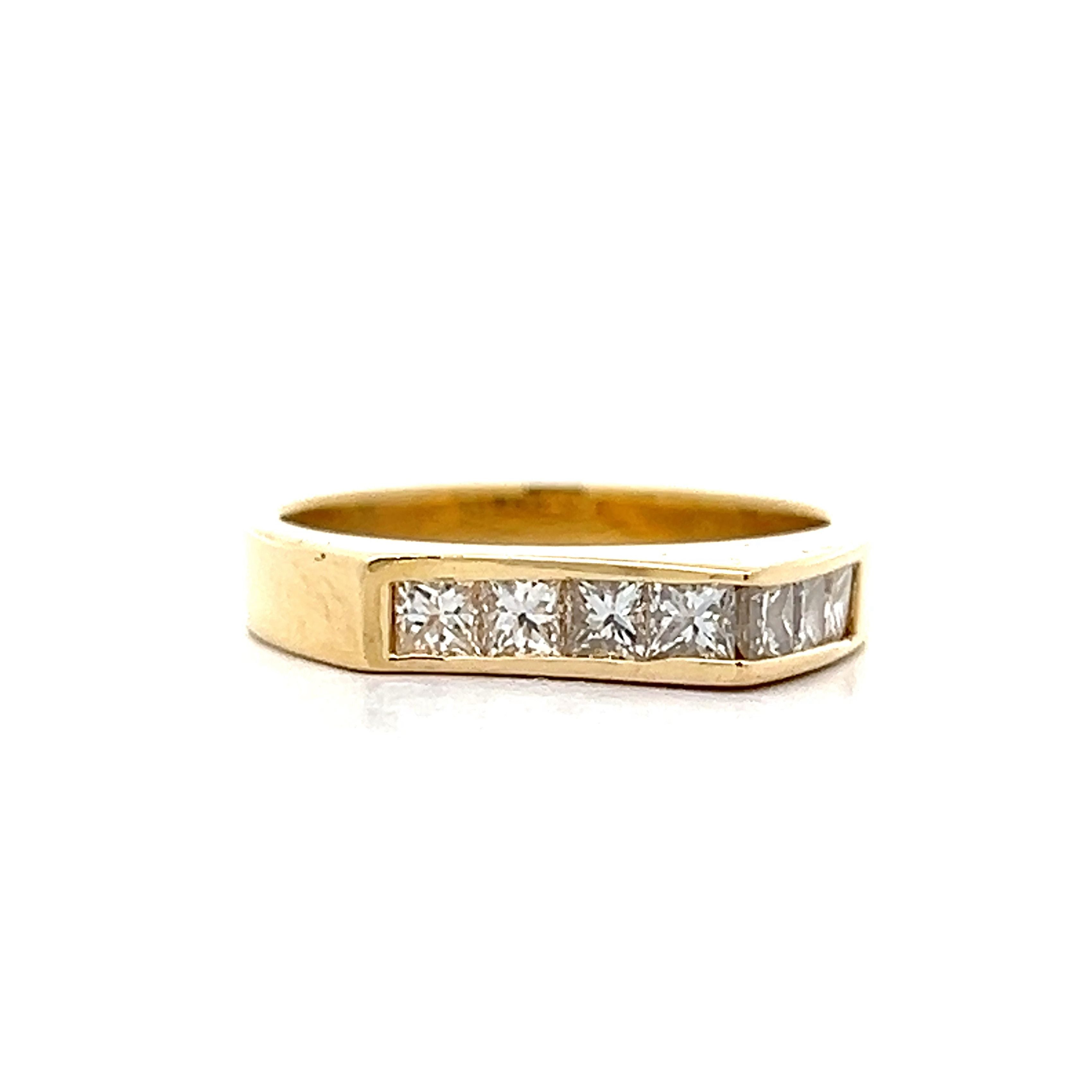 .70 Princess Cut Stacking Ring in 14k Yellow Gold – Filigree Jewelers