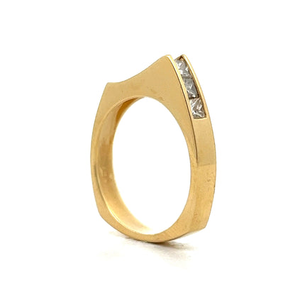 .70 Princess Cut Stacking Ring in 14k Yellow Gold