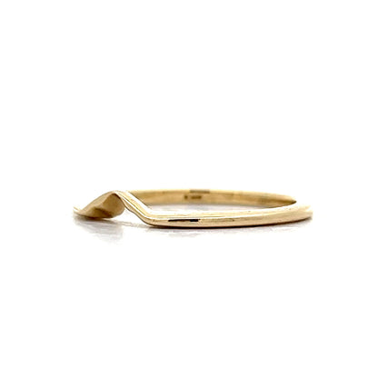 Minimalist Contour Wedding Band in 14k Yellow Gold